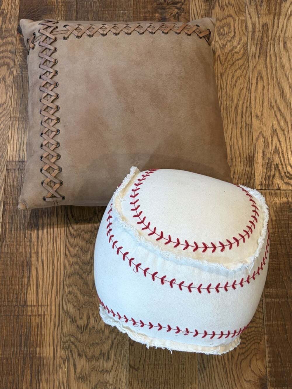 Restoration Hardware RH Baseball Pillow Set Catchers Mitt + Baseball